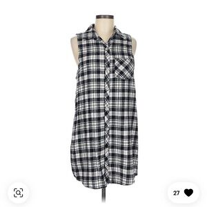 Forever 21 Black and White Plaid Sleeveless Dress